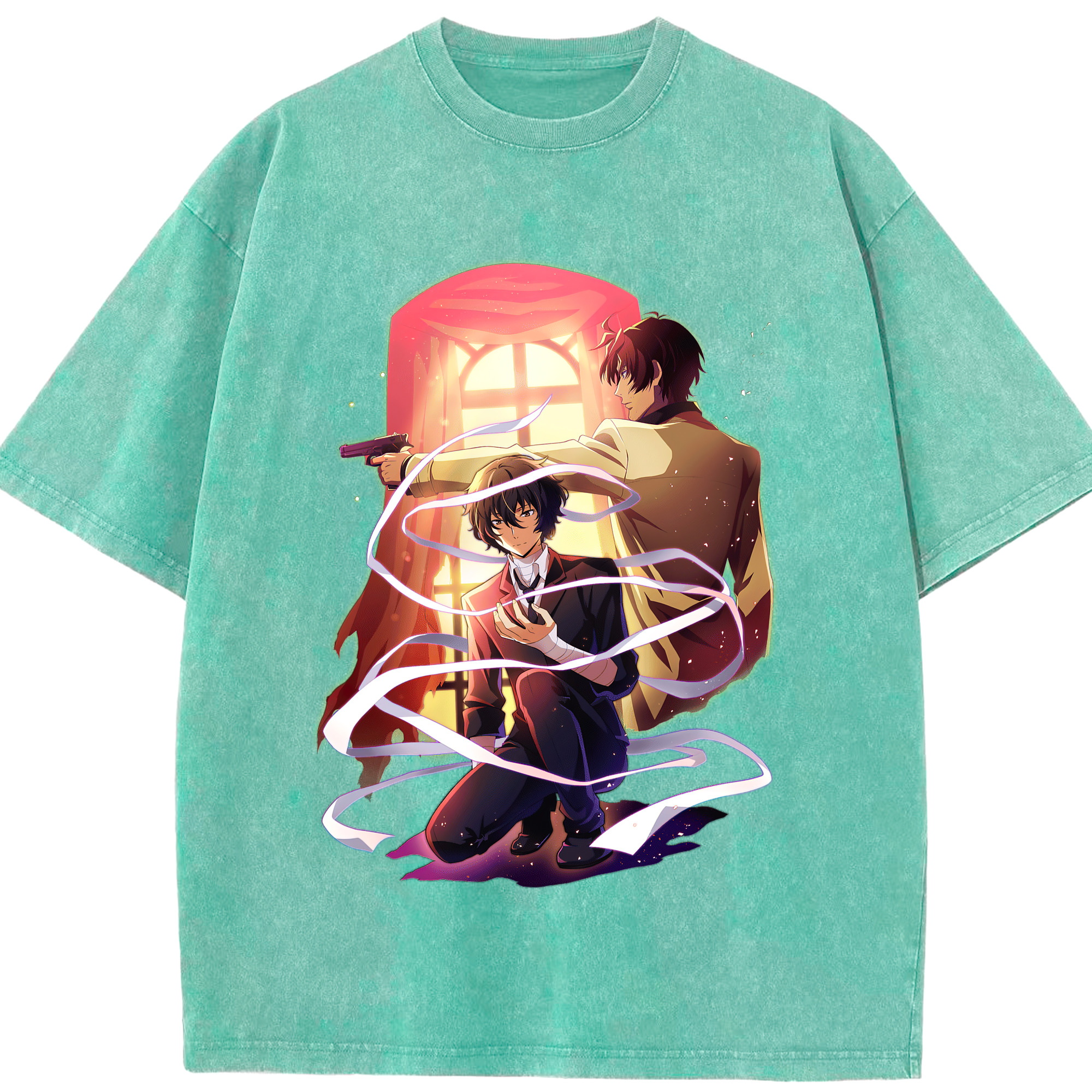 （画像用） 文豪ストレイドッグス Bungo Stray Dogs 綿100% ヴィンテージ風 半袖Tシャツ（フロントプリント）